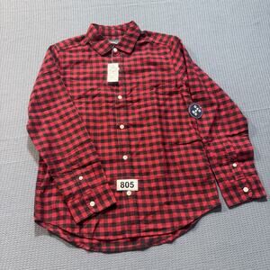 The Children's Place‎ Dad Matching Short Sleeve Plaid Shirt Boy's Sz L Brand New